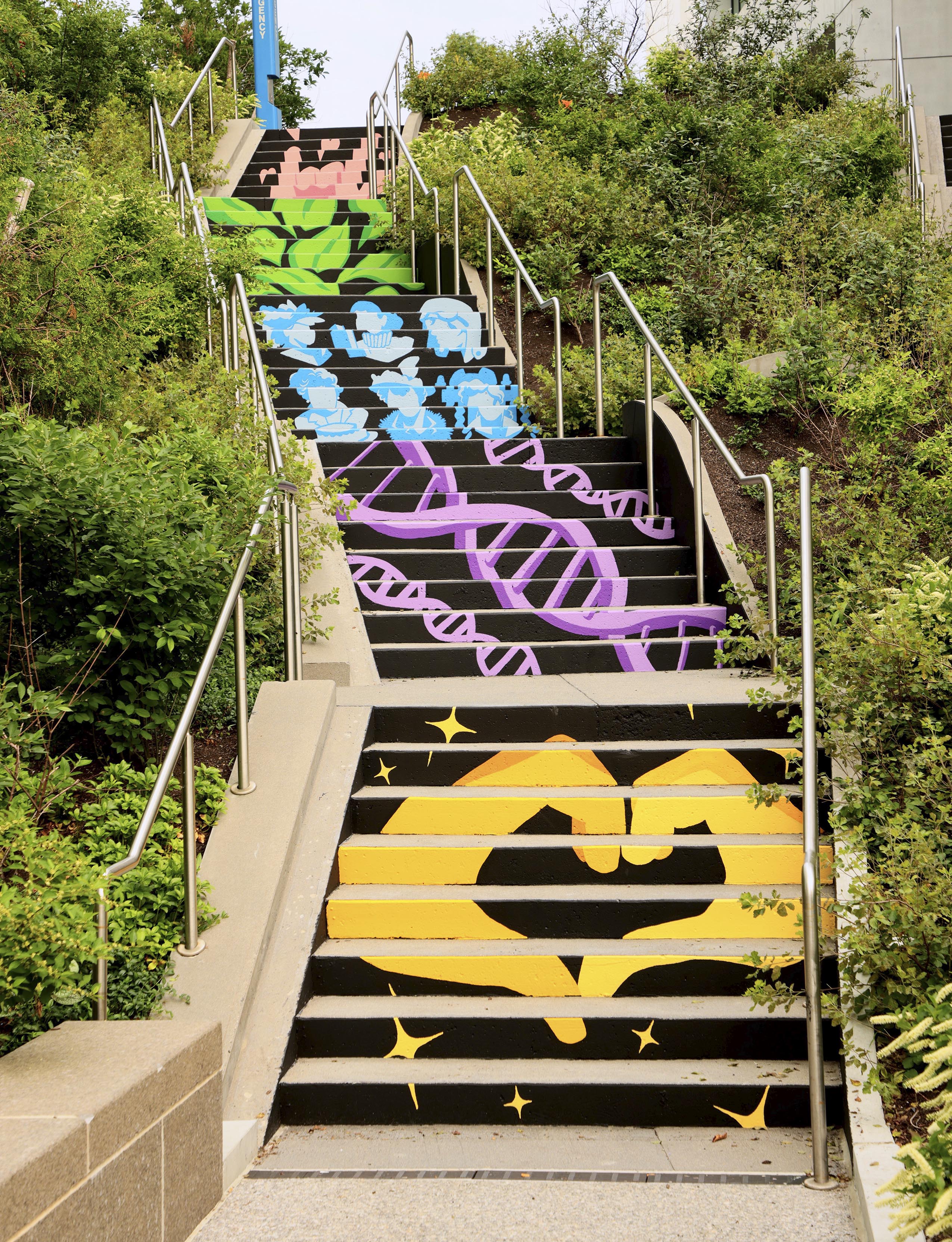 Mural on the left staircase