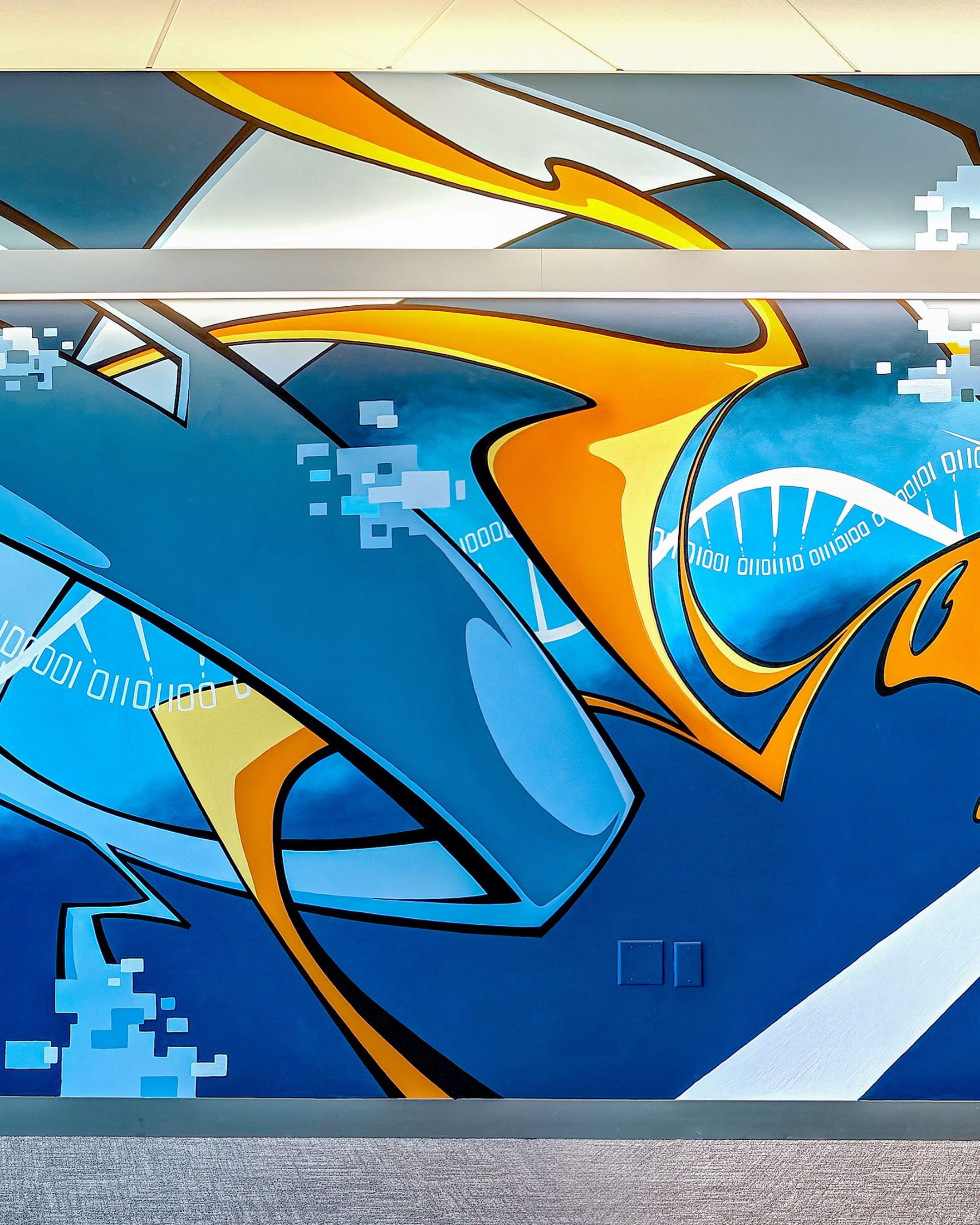 left center section of mural