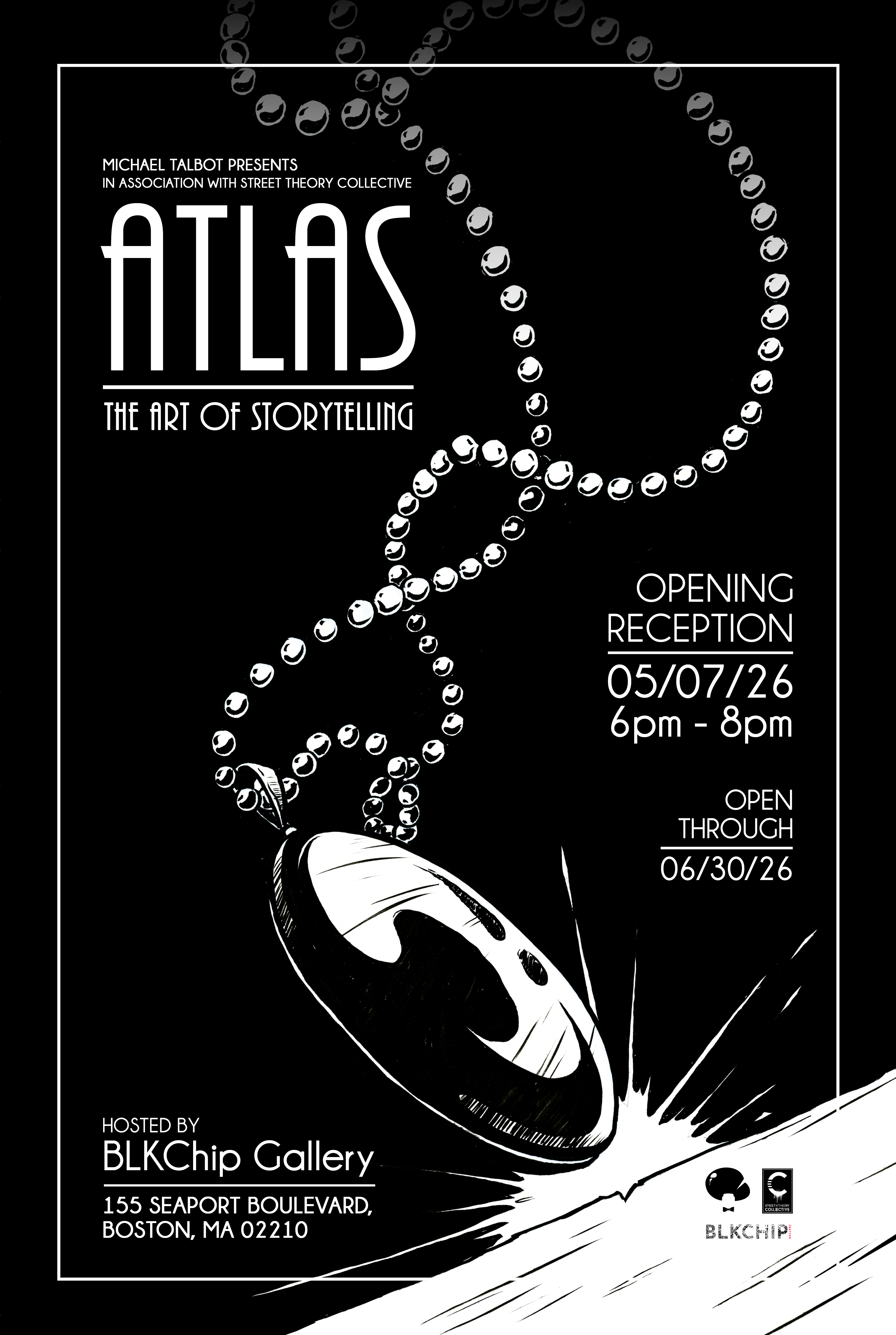 ATLAS: The Art Of Storytelling opening reception poster